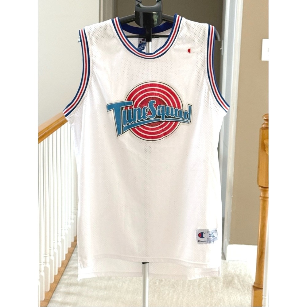 Vintage Champion Space‎ Jam Tune Squad Bugs Bunny Jersey XXL White Mesh No 1